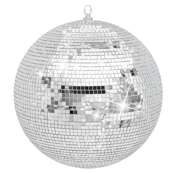 12-Inch Silver Disco Ball for Halloween or Birthday Party, Small Mirror Ball with Clear Mirrors for Flickering Effect, Wide Application from Home to Stage