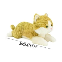 12-Inch Simulated Cat Plush Figure - Soft Textured Stuffed Animal with Weighted Comfort for Relaxation