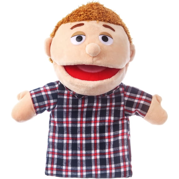 12 Inch Single Dad Family Hand Puppet Soft Plush Doll, Theater Pretend Toy, Early Education Teaching Aid & Children All-Occasion Present