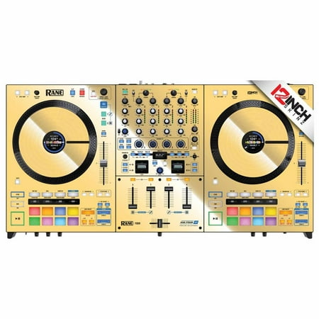 12 Inch Skinz RN-FOUR-MR/GOLD Mirror Gold (14) Piece Adhesive Skinz Kit for Rane Four DJ Controller