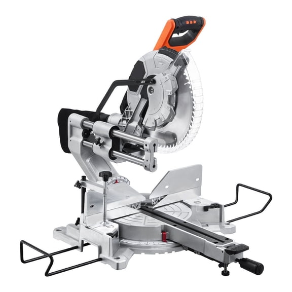 12-Inch Sliding Compound Miter Saw - 15 Amp, Double Bevel, 60-Tooth, LED Light - for Wood, Decking, Laminates