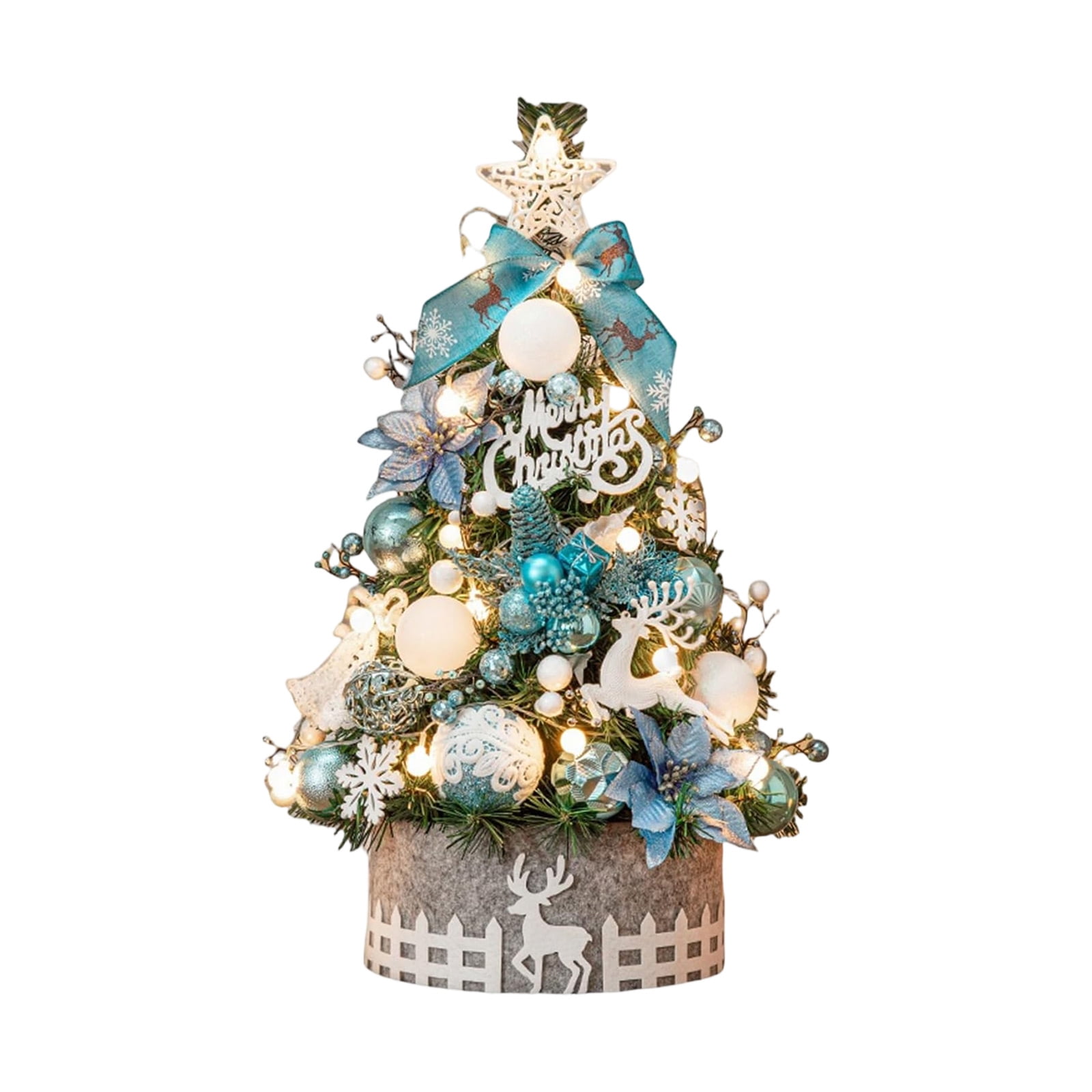 12 Inch Small Christmas Tree with Light, Mini Desktop Christmas Tree ...