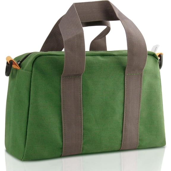 Haimei 12 Inch Canvas Tool Bag, Multipurpose Zipper Storage Organizer Pouch for Electrician Plumbing Gardening, Portable Tool Pouch for Men