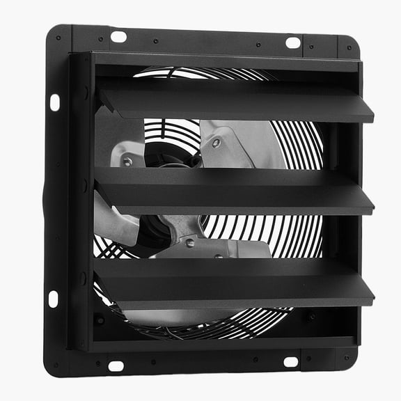 12 Inch Smart Attic Fan, 1500 CFM Wall Mount Exhaust Fan with Temperature Control & Timer, EC Motor for Garage, Shed, Greenhouse Ventilation (Black)