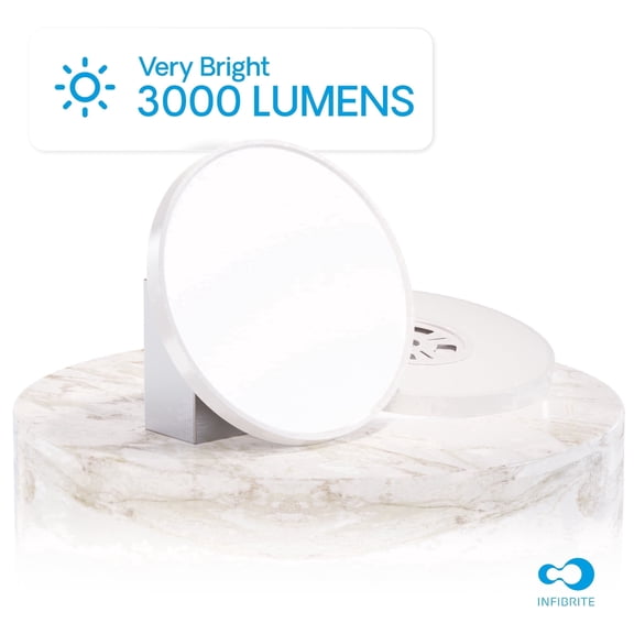 Infibrite 12” LED Light Fixture with Night Light, Smart Dimmable Round Flush Mount Ceiling Light, 5CCT