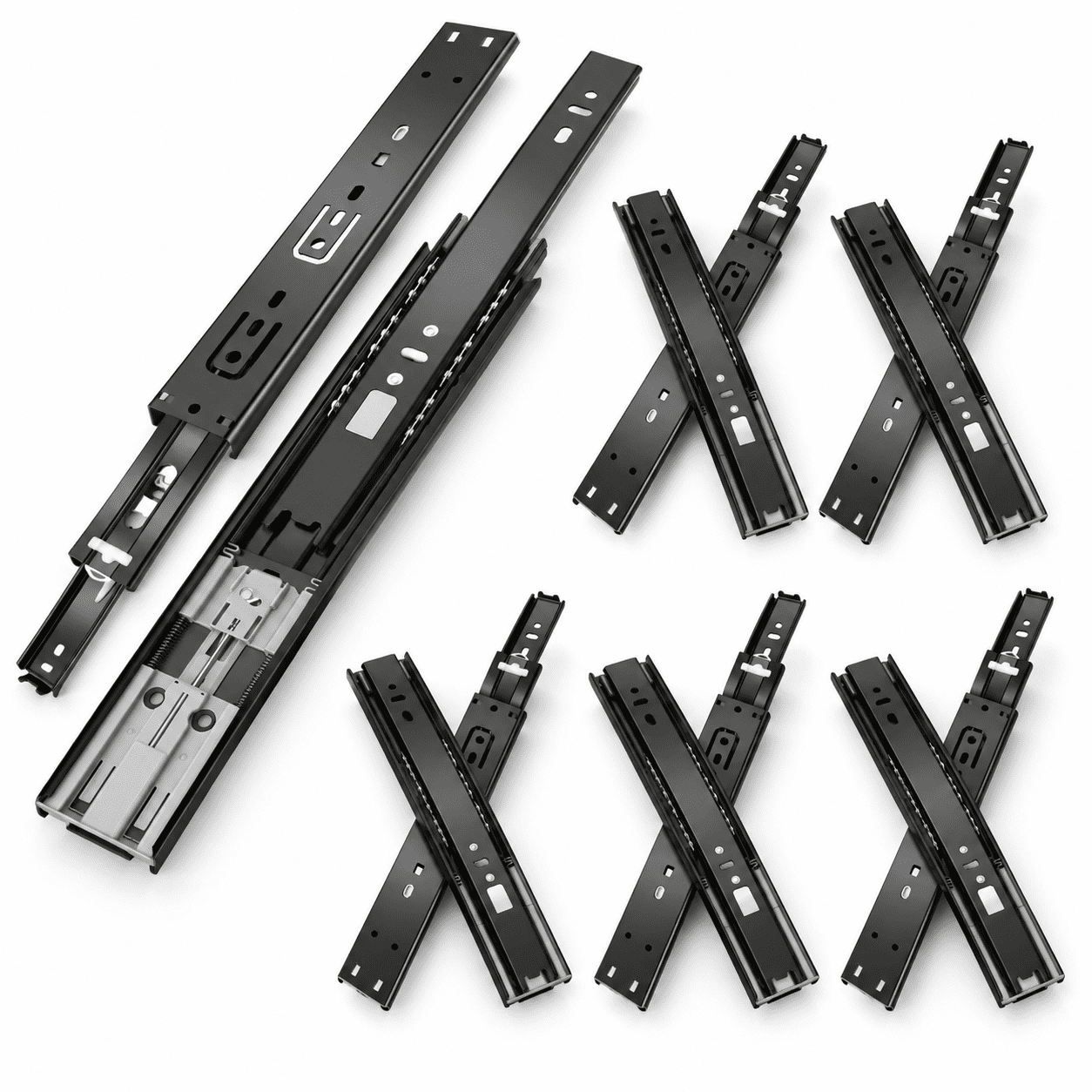 12 Inch Soft Close 3 Fold Full Extension Side Mount Cabinet Drawer ...