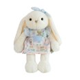 thumbnail image 1 of 12-Inch Soft Plush Bunny Toy - with Blue Bow, Floral Dress, Huggable Stuffed Animal, Plushy Material - for Kids, Toddlers, Girls, Cuddling, Bedroom Decor, Playtime, Birthday Gifts, 1 of 5