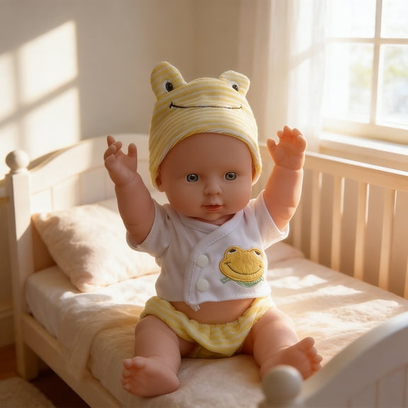 12 Inch Soft Sound Doll with Accessories Kit,PVC Cute Simulated Doll,Flexible 360° Joints Design,Life Nurturing Training Toy,Portable Lightweight Playmate,Creative Holiday Birthday Gift