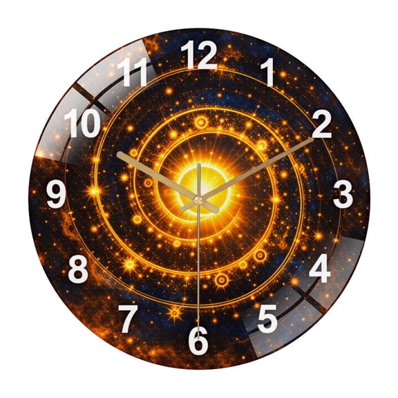 12 Inch Solar Spiral Wall Clock - Modern Glass Art for Calm Spaces Style 1212inch(3030cm)