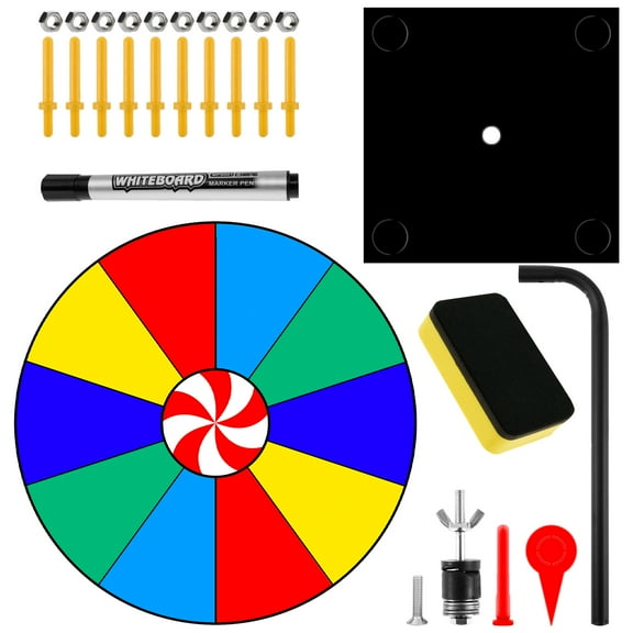 12 Inch Spinning Wheel for Prizes - 10 Slots Color Prize Wheel Spinner with Stand Wheel of Fortune Wheel Spinner Table Prize Wheel Spinner for Trade Shows Carnivals and Home Game