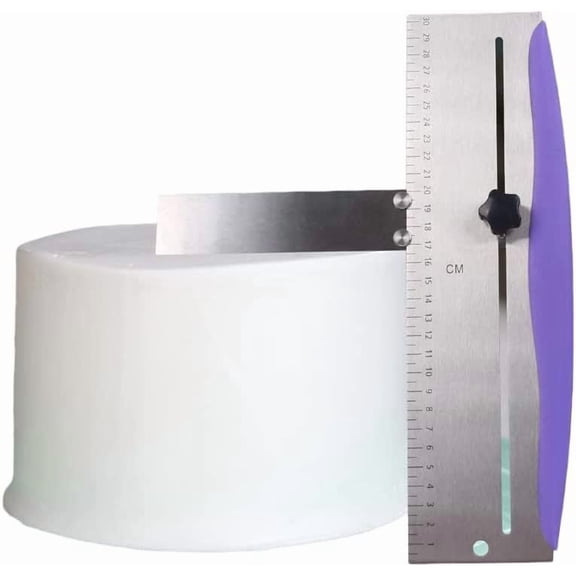 12 Inch Stainless Steel Cake Scraper, Leveler and Smoother, Icing Spatula, Perfect Tool for Icing, Frosting, Cream Edge. Adjustable Kitchen Spatula for Mousse, Cheese & Cream Cake