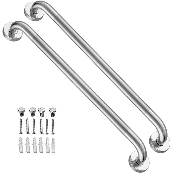 12 Inch Stainless Steel Chrome Shower Grab Bar, ZUEXT Bathroom Balance Bar, Safety Hand Rail Support, Handicap Elderly Injury Senior Bath Assist Handle