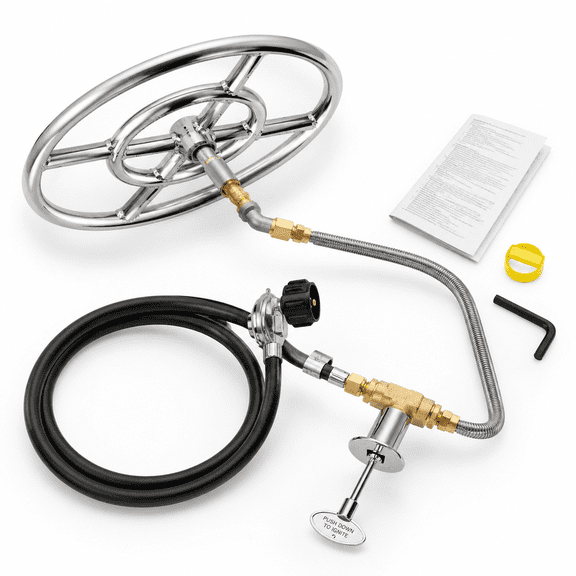 12 Inch Stainless Steel Dual Ring Fire Piter Kit For Propane Pits