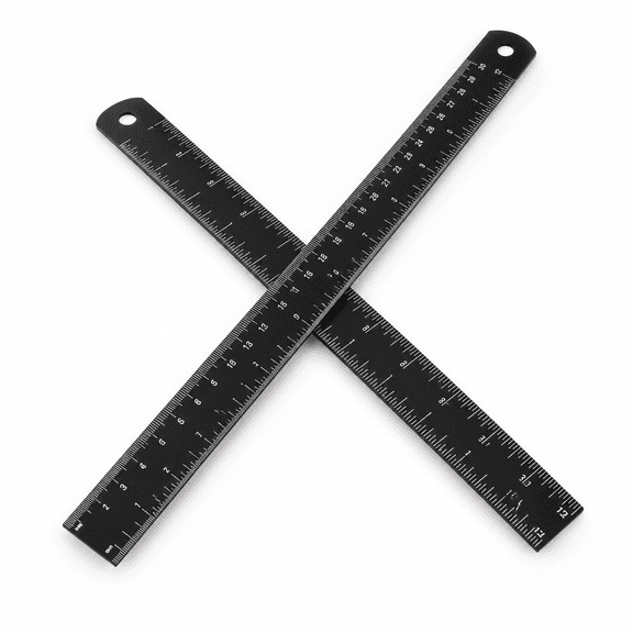12 Inch Stainless Steel Metal Ruler 2 Pack, Metric Imperial Dual Scale Straight Edge for Drafting