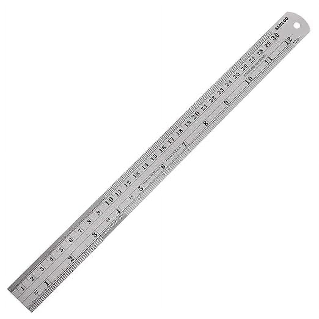 12 Inch Stainless Steel Ruler Metal Ruler Kit with Conversion Table