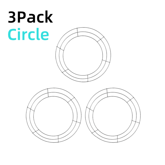 【12-Inch Star Wreath Frames】3-Pack Metal Garland Base - Rust-Proof DIY Holiday Decor for Christmas/Valentine's Day/Independence Day