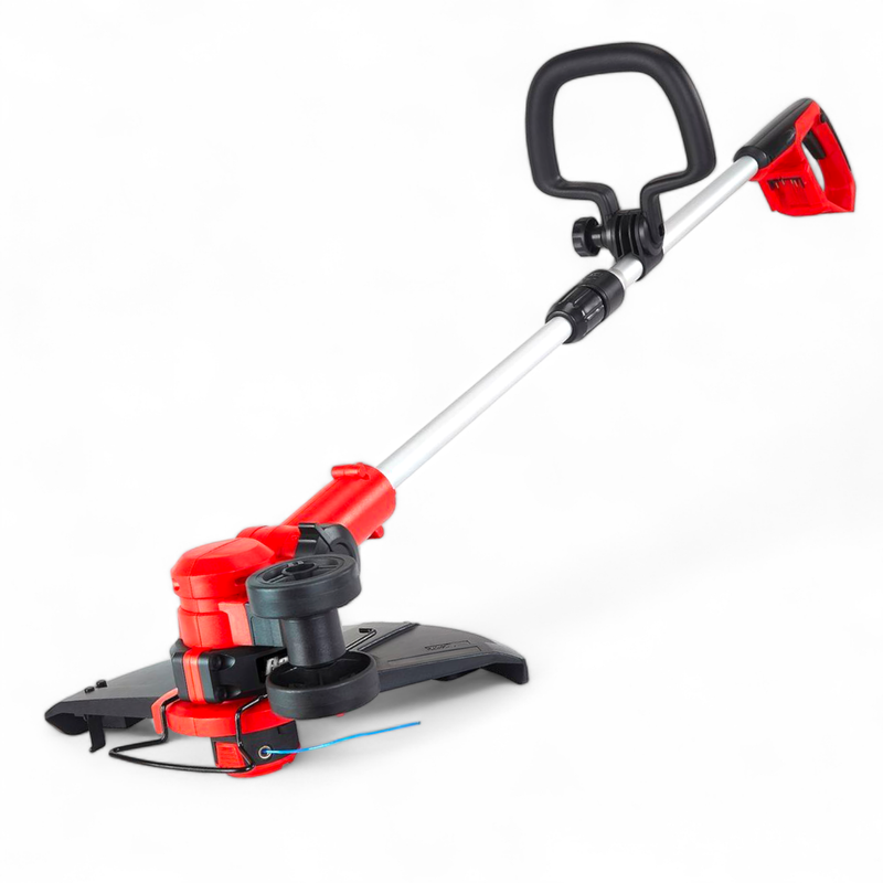 Bauer 12 inch String Trimmer 20Volt Battery Operated Garden Lawn Weed Cutter, Red (Tool Only