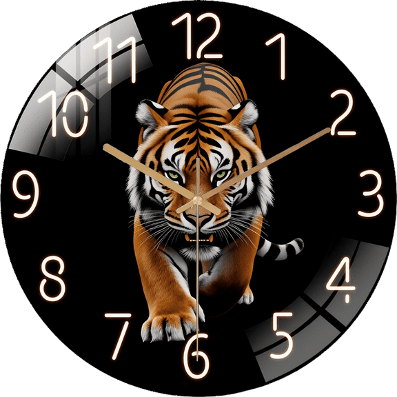 12 Inch Striped Glass Wall Clock, Aa Battery Powered, Suitable for Living Room, Bedroom, Office(Battery Not Included), 30cm