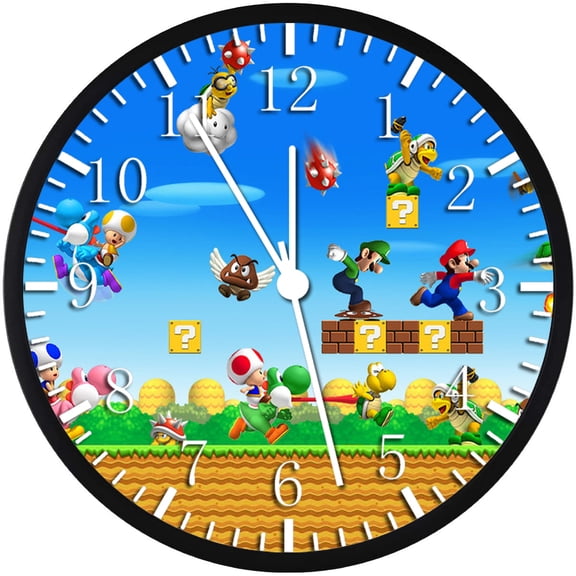 12 Inch Super Mario Wall Clock Non-Ticking Silent Great for Decor and Gifts W425