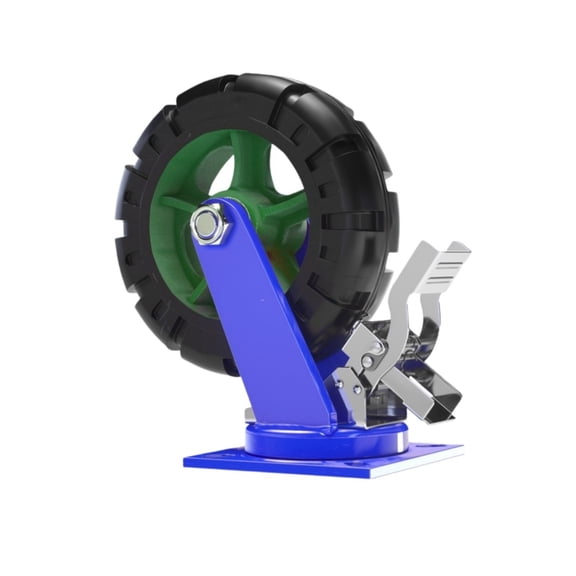 12 Inch Swivel Pneumatic Caster with Brake Lock Heavy Duty Caster Air Tires Rubber Wheel with Bolt Large Industrial Casters