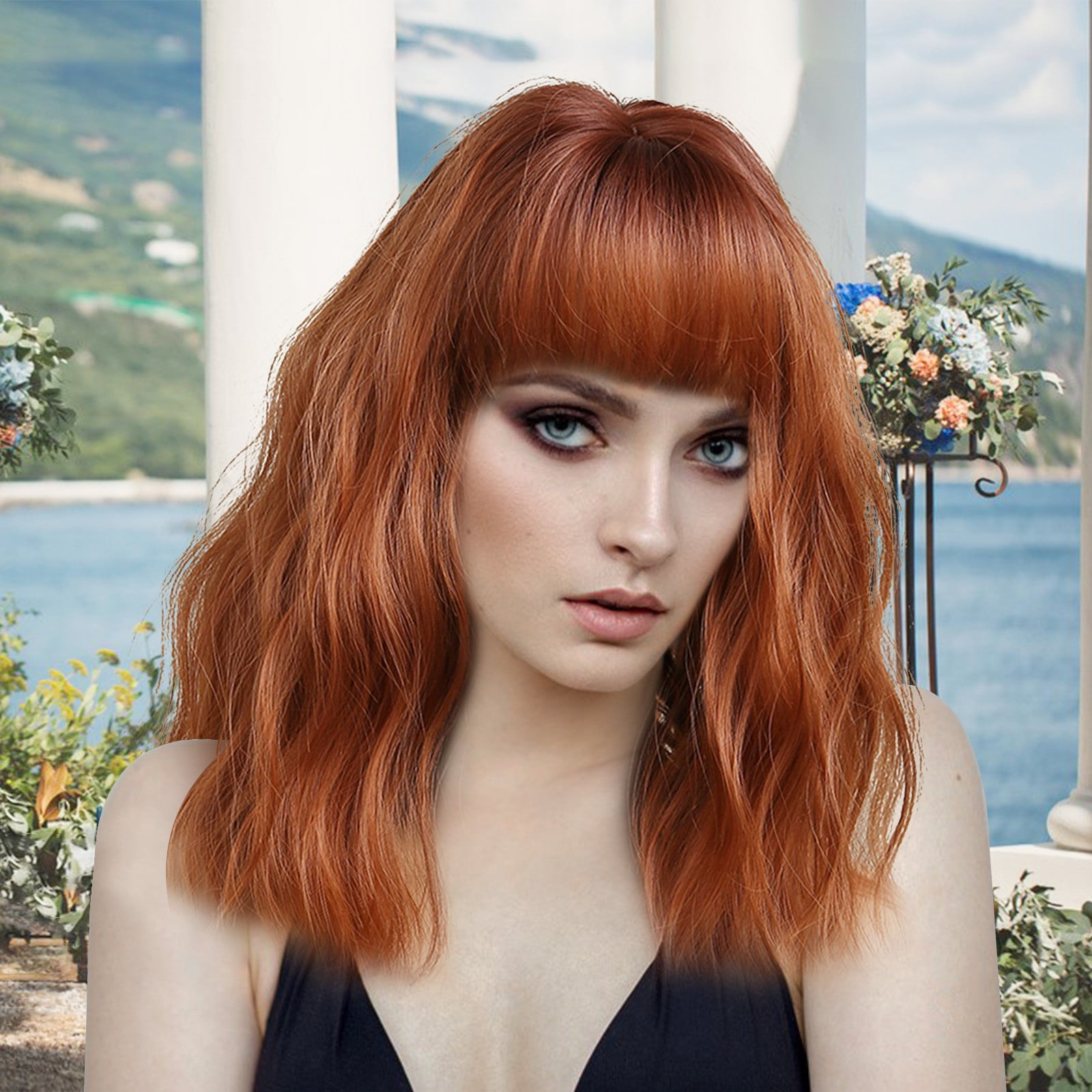 12 Inch Tan High Temperature Silk Synthetic Fiber Wig Stylish Everyday Party Hairpiece