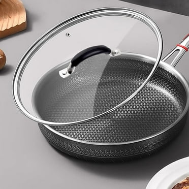 12 Inch Tempered Glass Lid for Lodge 12” Cast Iron Skillets & 7QT Dutch Ovens, Stainless Steel Rim & Handle