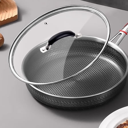 12 Inch Tempered Glass Lid for Lodge 12” Cast Iron Skillets & 7QT Dutch Ovens, Stainless Steel Rim & Handle