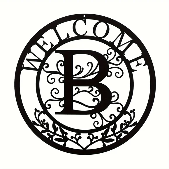 Black Welcome Sign
