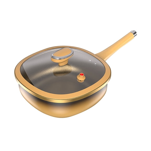 12 Inch Titanium Frying Pan, Non-Stick Deep Saute Pan with Lid & Steamer Basket, Multi-Purpose Pot for Frying, Stir-Frying, Stewing, Cooking Pasta, Vegetables, Eggs (Pot + Lid)