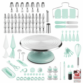12 Inch Turntable Green Cake Decorating Kit