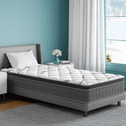 12 Inch Twin Hybrid Mattress in a Box, Medium Firm Memory Foam for Back Pain Relief, Cooling Gel with Pocket Springs, CertiPUR-US Certified, Gray