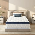 thumbnail image 1 of 12 Inch Twin Mattress,Hybrid Mattress in a Box with Memory Foam & Individual Pocket Spring,Medium Firm, 1 of 7