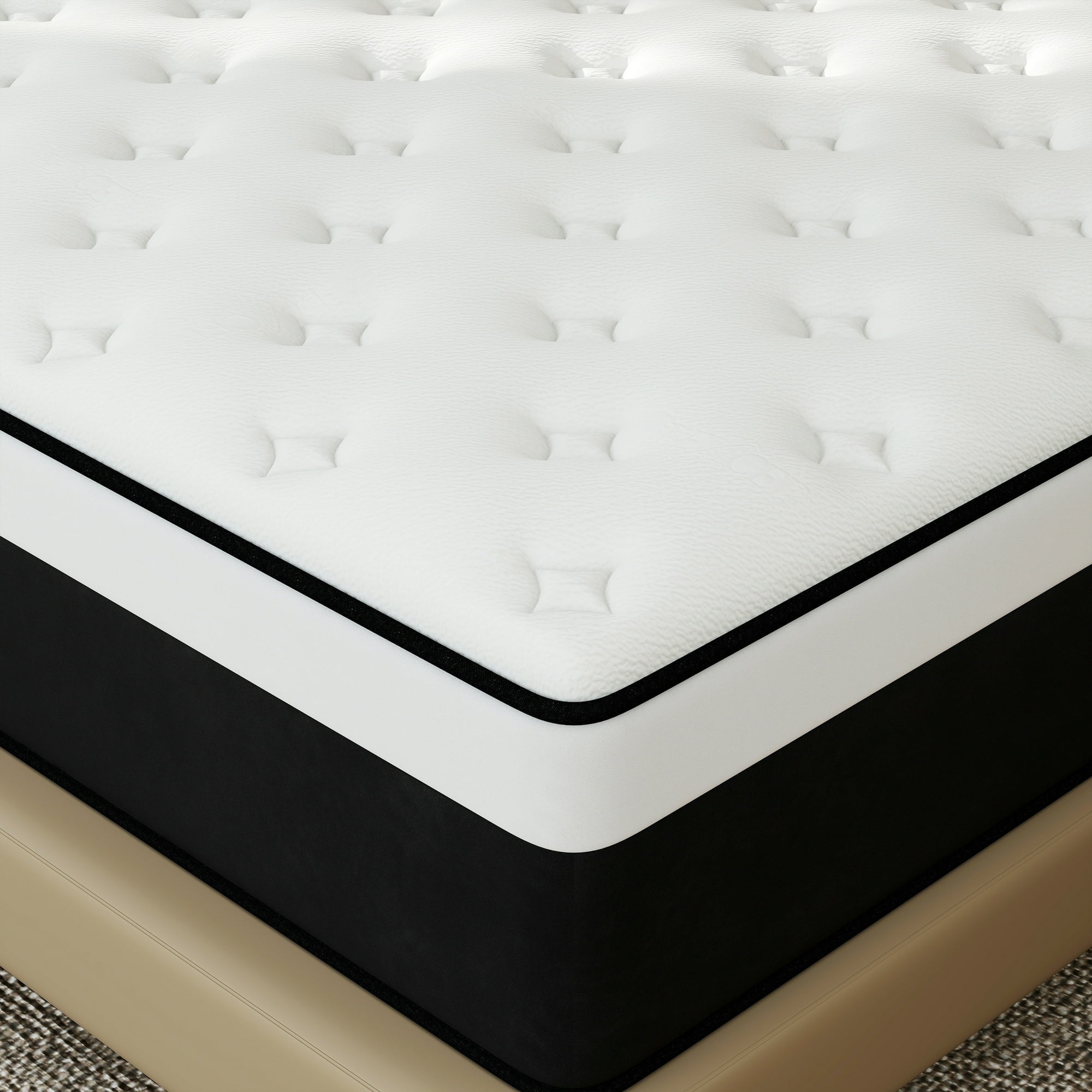 12 Inch Twin Medium Firm Hybrid Mattress - High Density Memory Foam & Pocketed Springs for Motion Isolation, Hypoallergenic Bed in a Box Adult