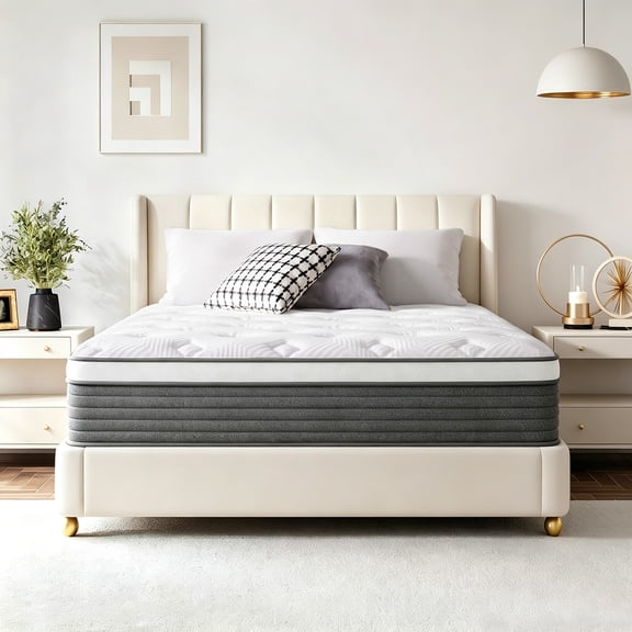 12 Inch Twin Hybrid Mattress in Box, Gel Memory Foam Pocket Spring Mattress, Medium Firm for Cooling Sleep & Motion Isolation