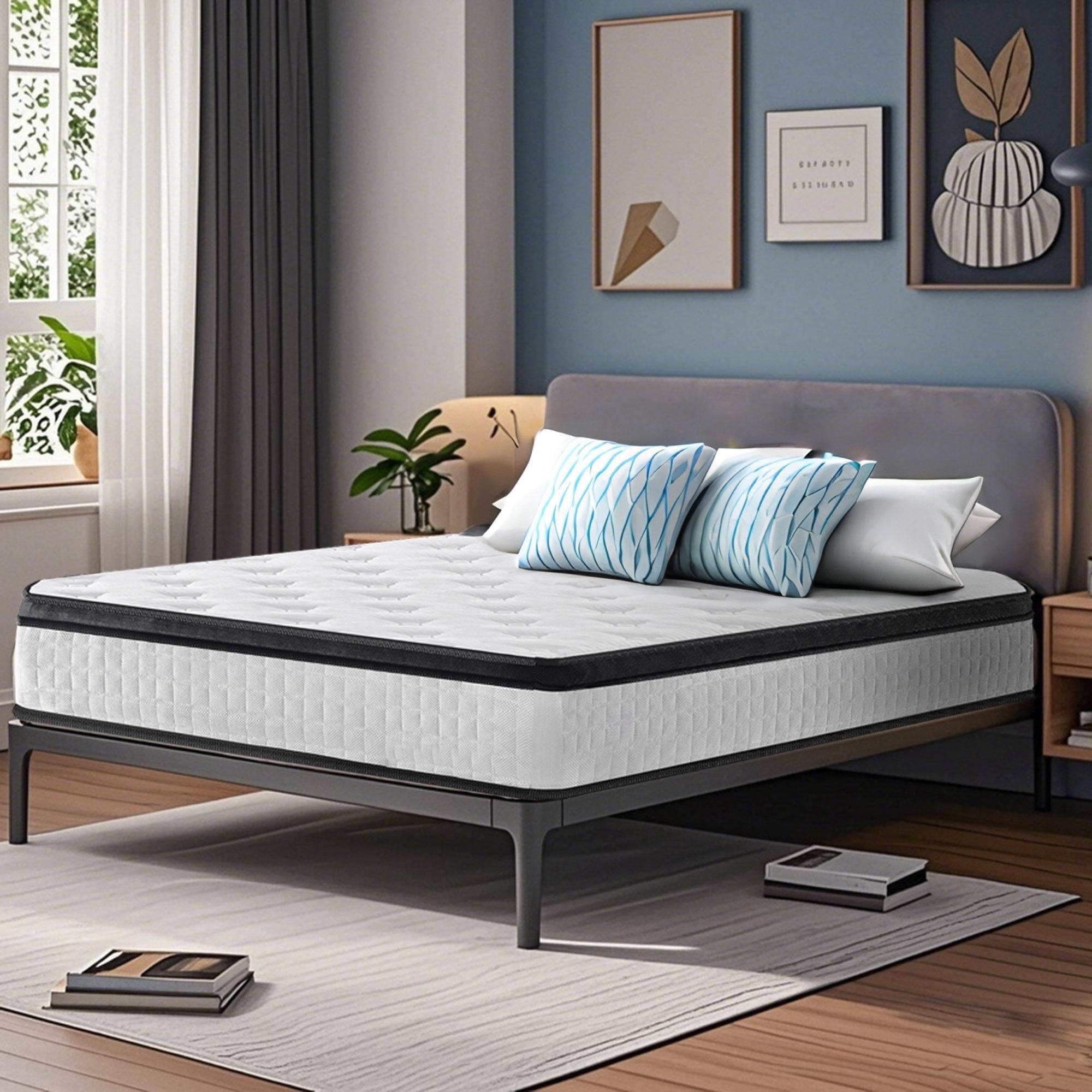 12 Inch Twin Size Mattresses, Individual Pocket Spring Mattress with ...
