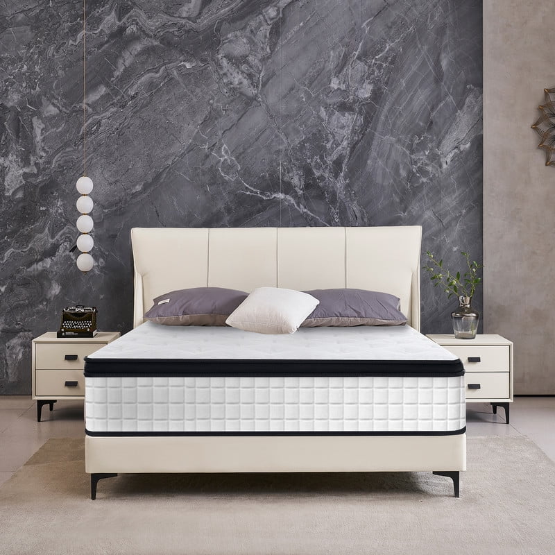 12 Inch, Twin XL Mattress, Breathable Cool Cover Certipur-US Memory Foam Individual Pocket Spring Hybrid Mattress
