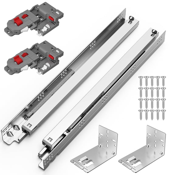 12 Inch Undermount Soft Close Drawer Slides Full Extension 3D Locking Rear Mount Face Frame Cabinet Hardware 1 Pair