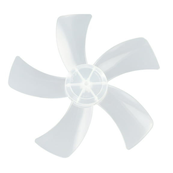 12 Inch Universal Plastic Fan Blade Replacement 5 Leaves with Nut Cover for General Standing Fan Table Fanner White
