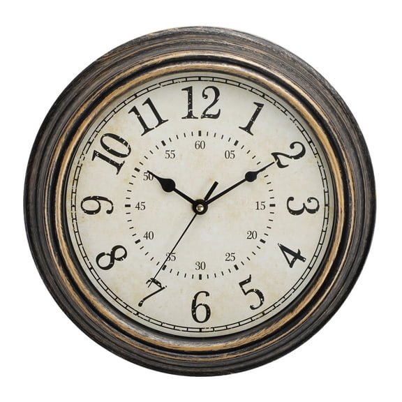 12 Inch Vintage Style Wall Clock with Silent Sweep Feature and Classic Roman Numerals for Home Use (D)