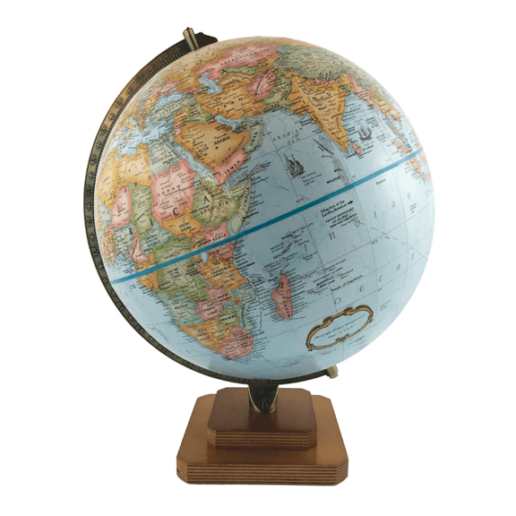 12 Inch Vintage World Globe with Stand, Antique Style Desktop Decorative Globe for Home Office Classroom, Educational World Map Globe with Metal Base