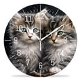 thumbnail image 1 of 12 Inch Wall Clock Battery Operated Silent Clock Decorative for Office, Kitchen, Outdoor, Living Room，3D Animal Cute Cat Style, 1 of 5