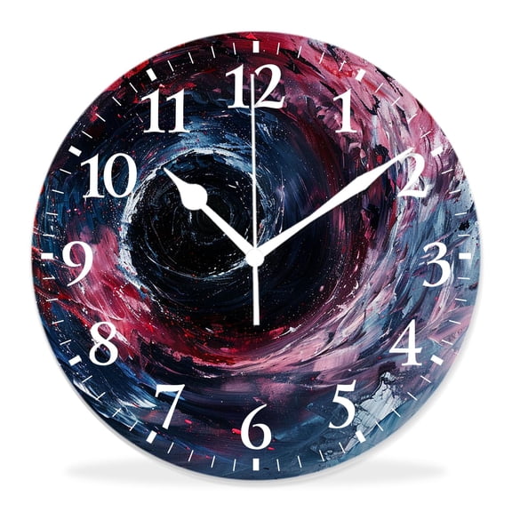 12 Inch Wall Clock Battery Operated Silent Clock Decorative for Office, Kitchen, Outdoor, Living Room3D Galaxy and Nebula Elaborate
