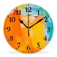 thumbnail image 1 of 12 Inch Wall Clock Battery Operated Silent Clock Decorative for Office, Kitchen, Outdoor, Living Room，Abstract Painting of Mixed Colors Exquisite Art, 1 of 4