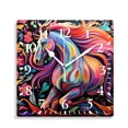 thumbnail image 1 of 12 Inch Wall Clock Battery Operated Silent Clock Decorative for Office, Kitchen, Outdoor, Living Room，Abstract Unicorn Black Picture, 1 of 4
