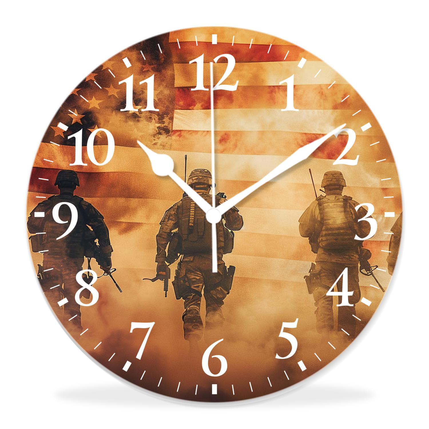 12 Inch Wall Clock Battery Operated Silent Clock Decorative for Office ...