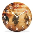 thumbnail image 1 of 12 Inch Wall Clock Battery Operated Silent Clock Decorative for Office, Kitchen, Outdoor, Living Room，American Soldier Day Chic, 1 of 4
