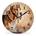 thumbnail image 1 of 12 Inch Wall Clock Battery Operated Silent Clock Decorative for Office, Kitchen, Outdoor, Living Room，Beagle Dog Vintage Lovely Art, 1 of 4