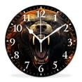 thumbnail image 1 of 12 Inch Wall Clock Battery Operated Silent Clock Decorative for Office, Kitchen, Outdoor, Living Room，Bear Roar Beautiful Design, 1 of 4