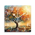thumbnail image 1 of 12 Inch Wall Clock Battery Operated Silent Clock Decorative for Office, Kitchen, Outdoor, Living Room，Beautiful Colorful Autumn Tree Image, 1 of 4