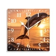 thumbnail image 1 of 12 Inch Wall Clock Battery Operated Silent Clock Decorative for Office, Kitchen, Outdoor, Living Room，Beautiful Dolphin Sunset Ocean Sea Pattern, 1 of 4